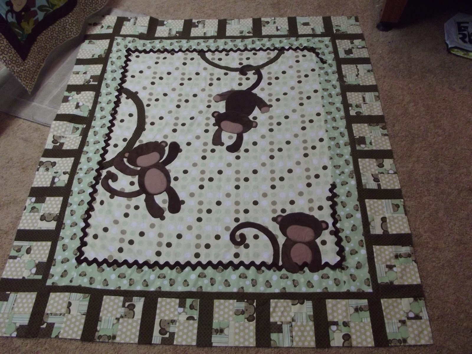 Monkeys! baby quilt and more....